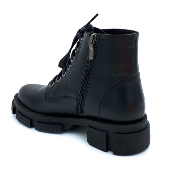 Ботинки Cover черные кожаные МЕХ - фото 3, 76913-2 COV