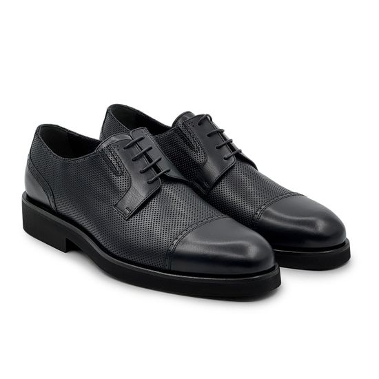 Туфли Barcly темно-синие кожаные - фото 8, 79006 BAR BLU