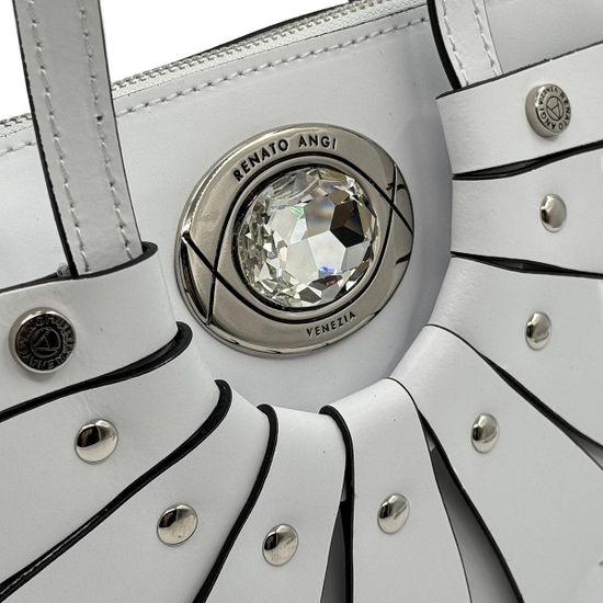 Сумка Renato Angi белая кожаная - фото 4,