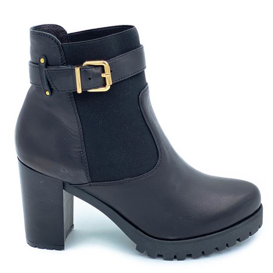 Ботильоны Cover черные кожаные байка - фото 1, 