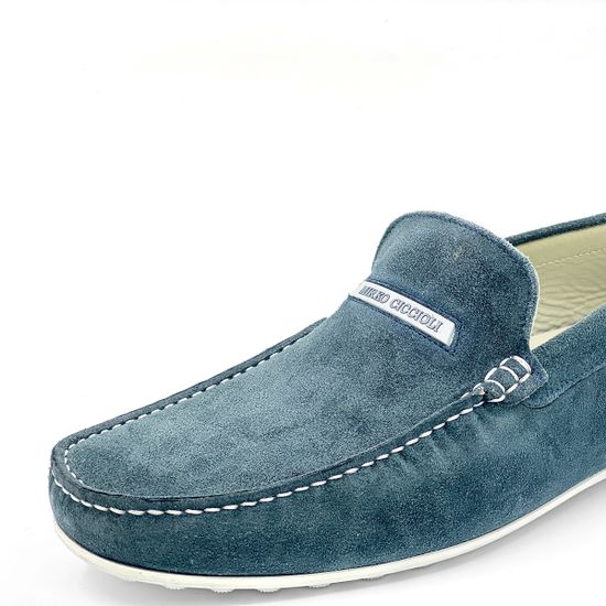 Мокасины Mirko Ciccioli замшевые синие - фото 6, 