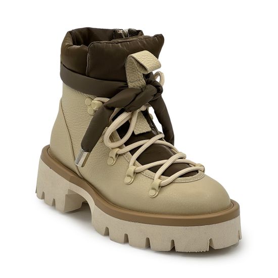 Ботинки NILA&amp;NILA бежевые кожаные на меху - фото 2, NO6476M NIL NERO