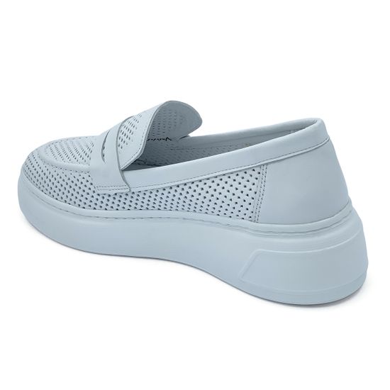 Лоферы CV Cover белые кожаные с перфорацией - фото 3, 01-74-200 COV