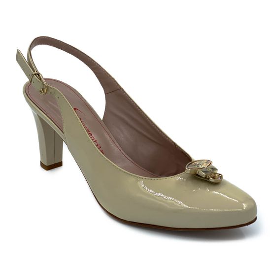 Босоножки Giorgio Piergentili бежевые лаковые - фото 2, 