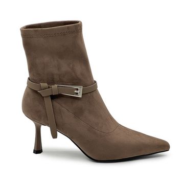 Ботильоны TUFFONI бежевые текстиль/кожа стрейч демисезонные - фото 1, 1425014TVL TUF BEIGE