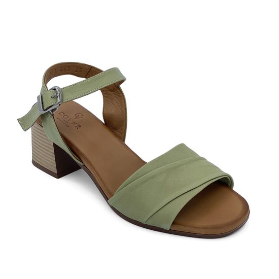 Босоножки CV COVER зеленые кожаные - фото 2, 268 463 COV AVOKADO