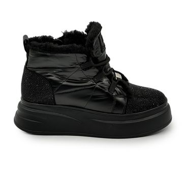 Ботинки Ilasio Renzoni черные кожа/текстиль на меху - фото 1, M254 IR NERO