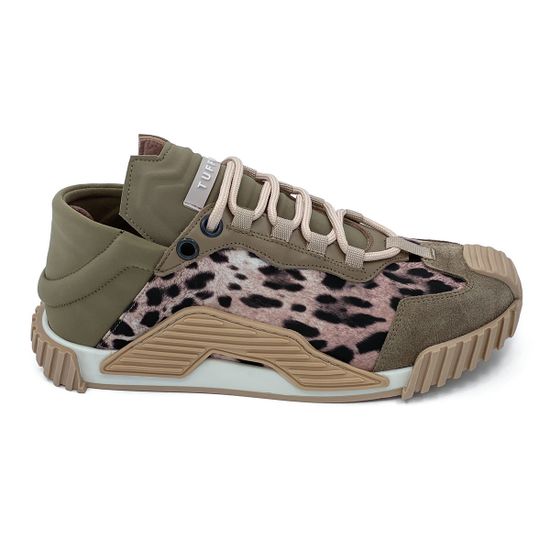 Кроссовки Tuffoni кожа/замша бежевые/леопард - фото 1, 