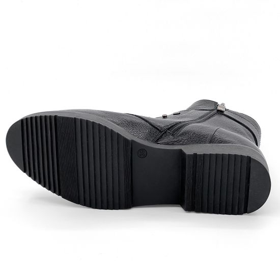 Ботинки Cover черные кожаные МЕХ - фото 4, 