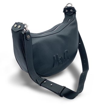 Сумочка-банан Marina Creazioni серая кожаная - фото 2, B5934 MC GRIGIO