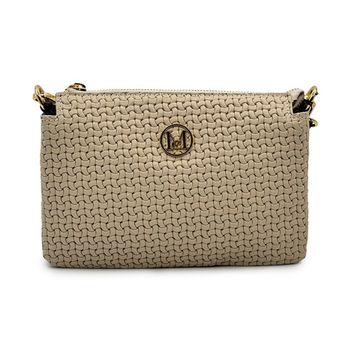 Сумка кросс-боди MOT-CLE бежевая/черная кожаная - фото 1, TRIS MOT BEIGE