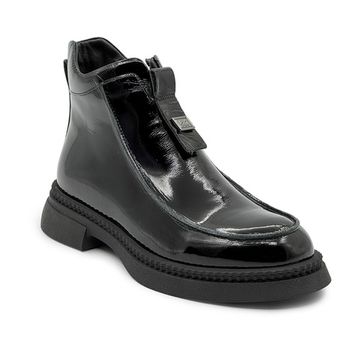 Ботинки Lab Milano черные кожаные лакированные на байке - фото 2, 148LAB1608 LAB LAK