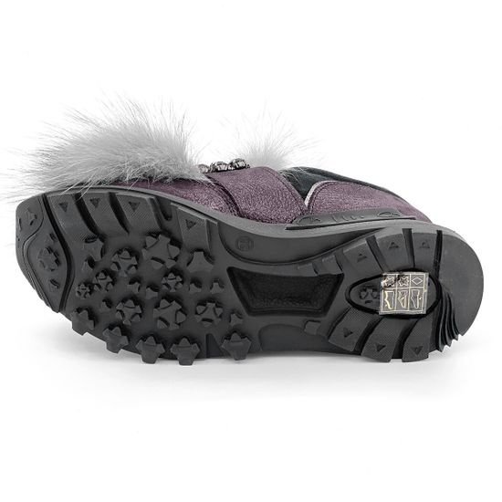 Ботинки Lab Milano черные МЕХ комбинация кожи и замши - фото 4, C86102 LAB