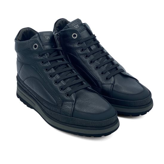 Ботинки Giampieronicola черные кожаные на шерсти - фото 8, B33844 GPN