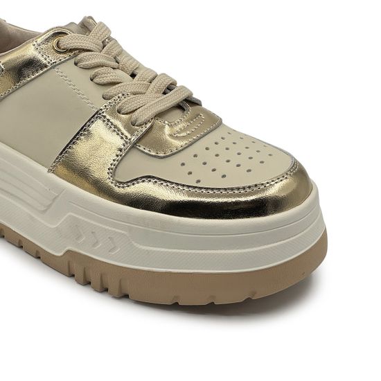 Кроссовки Lab Milano белые/золотистые кожаные - фото 6, M400 LAB BIANCO