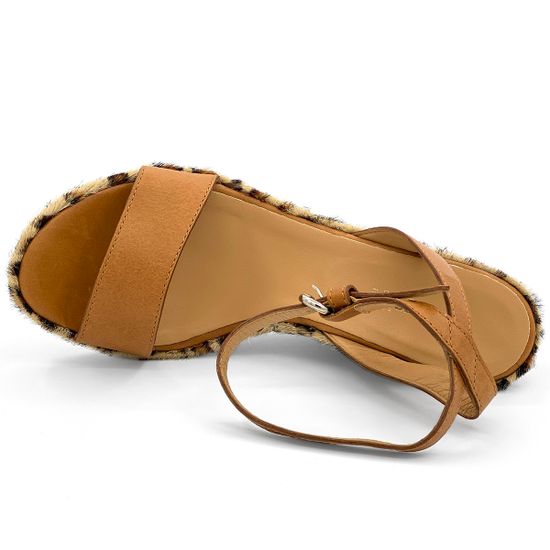 Босоножки Zamagni коричневые кожаные/пони леопард - фото 4, 5260 ZAM LEO