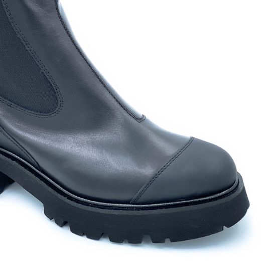 Ботинки Tiffi черные кожаные Байка - фото 6, 