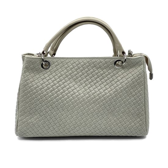 Сумка на плечо MOT CLE  кожаная плетеная бежевая - фото 3, B9601 MOT BEIGE