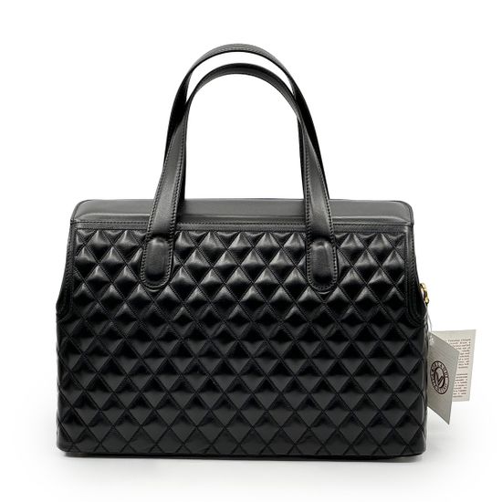 Сумка саквояж Valentino Orlandi черная кожаная - фото 3, 