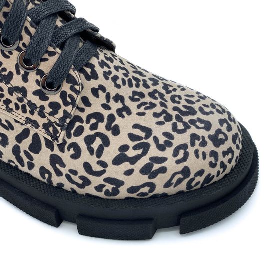 Ботинки Cover бежевые замшевые МЕХ принт - леопард - фото 6, 76916-2 COV