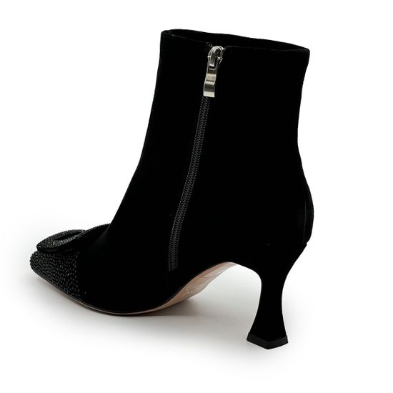 Ботильоны Tuffoni черные замша/стрейч со стразами демисезонные - фото 3, 5624030VL TUF