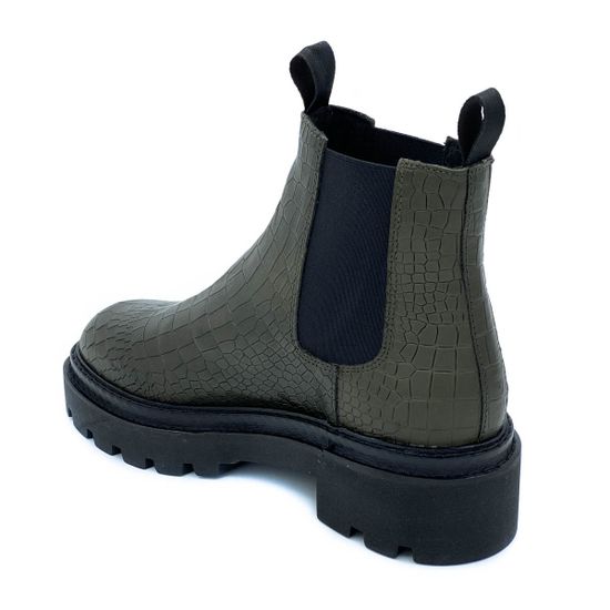 Ботинки Mimmu зеленые кожаные Байка тиснение под крокодила - фото 3, E449E1 MIM VERDE