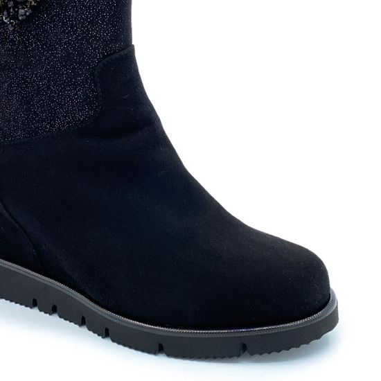 Ботинки Ilasio Renzoni черные замшевые МЕХ - фото 5, 