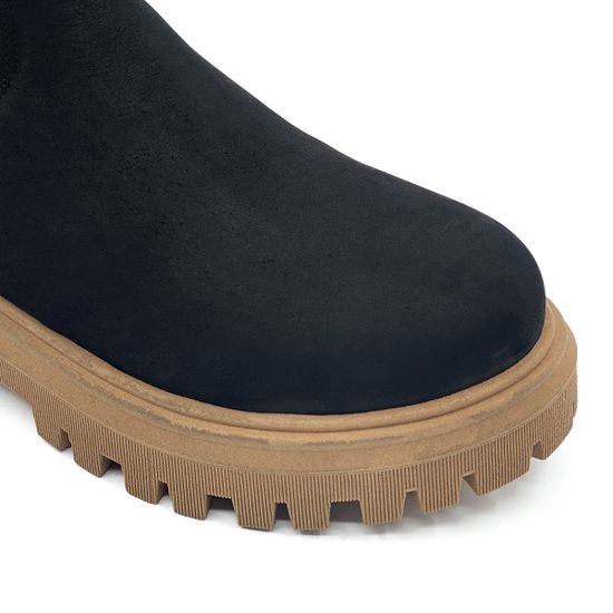 Ботинки Nila Nila черные кожаные на меху на бежевой подошве - фото 6, ZN26285M NIL NERO BEIGE