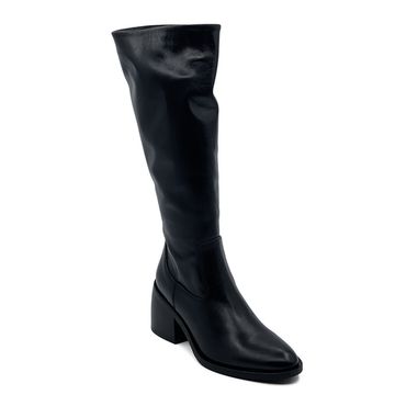 Сапоги Mimmu черные кожаные демисезонные - фото 2, F563K6 MIM