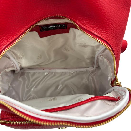 Сумка-рюкзак Di Gregorio красная кожаная - фото 6, 818 DG ROSSO ORO