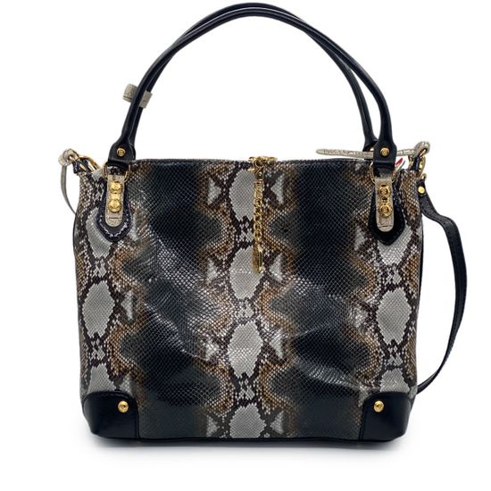 Сумка Marino Orlandi серая кожаная питон - фото 1, 