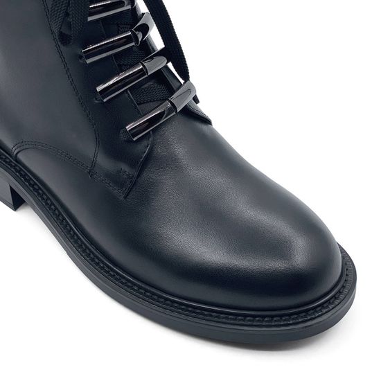 Высокие ботинки Tuffoni черные кожаные на байке - фото 6, 