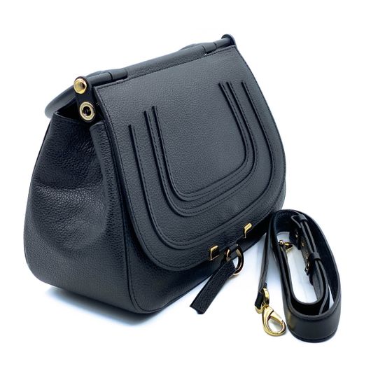 Сумка Valentino Orlandi черная кожаная - фото 2, 26021 VO NERO