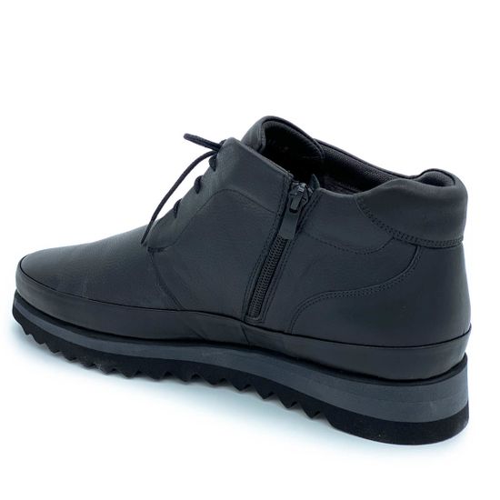 Ботинки Lab Milano черные кожаные МЕХ - фото 3, 