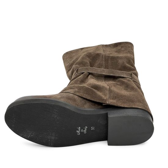 Полусапоги MIMMU коричневые замшевые демисезонные - фото 4, M482M21 MIM CASTAGNO