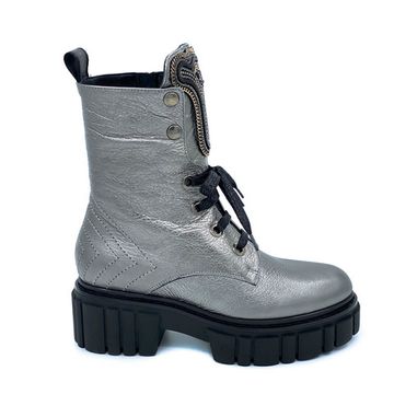 Ботинки Ilasio Renzoni серебряные кожаные Байка - фото 1, 3702 IR SILVER