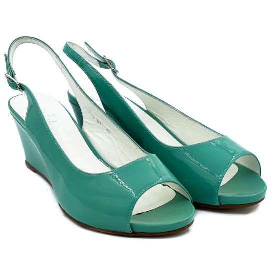 Босоножки Cover бирюзовые из лакированной кожи - фото 7, CVS32101 COV VERD