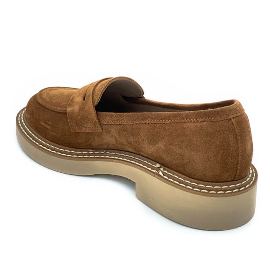 Лоферы Mimmu коричневые замшевые демисезонные - фото 3, F303M5 MIM FOX