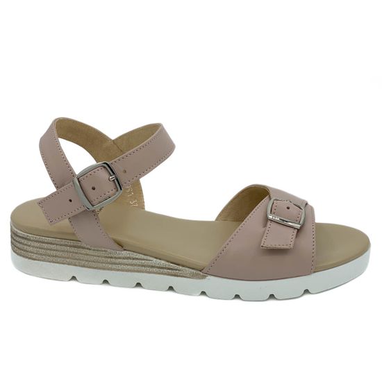 Босоножки Cover пастельно-розовые кожаные - фото 1, 