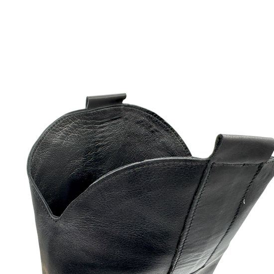Сапоги казаки MIMMU черные кожаные демисезонные - фото 7, M855M2 MIM NERO