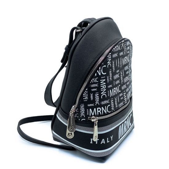 Рюкзак Marina Creazioni черно-белый кожаный - фото 2, B3956 MC NERO