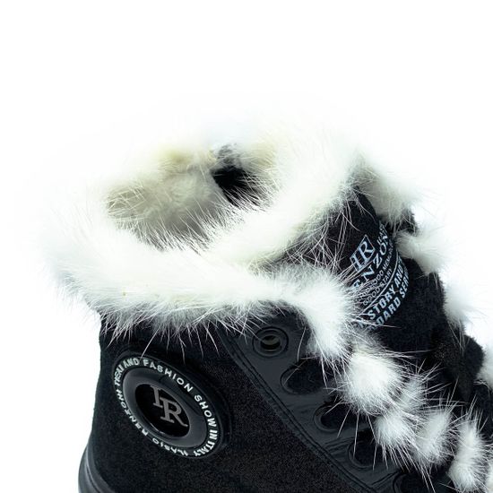 Ботинки Ilasio Renzoni черные замшевые МЕХ на черной подошве - фото 7, 