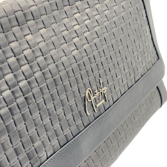 Сумка Renato Angi черная кожаная плетеная - фото 5, 