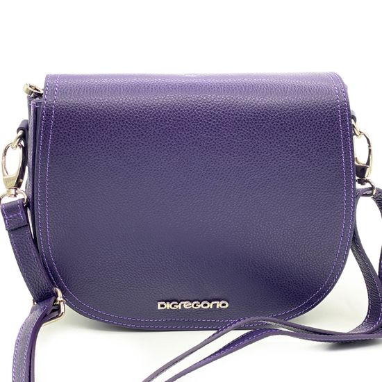 Клатч Di Gregorio фиолетовый кожаный - фото 4, 