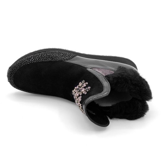 Ботинки Marzetti черные МЕХ комбинация замши и наплака - фото 5, 