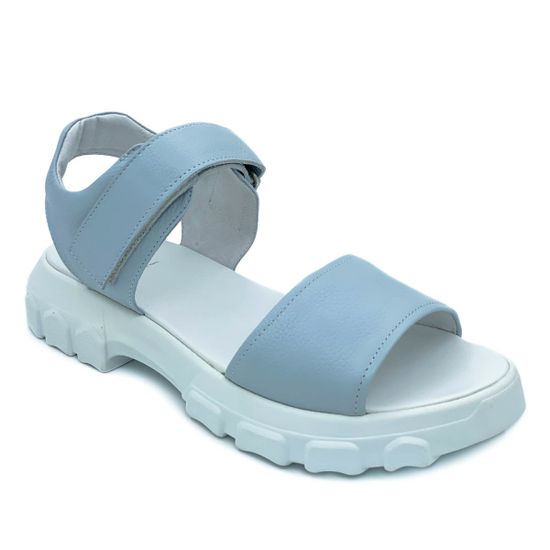 Босоножки Cover голубые кожаные - фото 2, 9051-5 COV