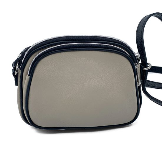 Сумочка Di Gregorio кросс-боди бежевая кожаная маленькая - фото 4, 