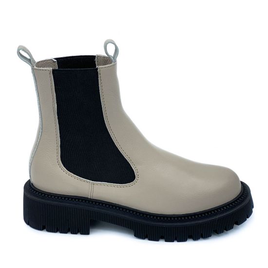 Ботинки Cover бежевые кожаные МЕХ - фото 1, 365623-2 COV