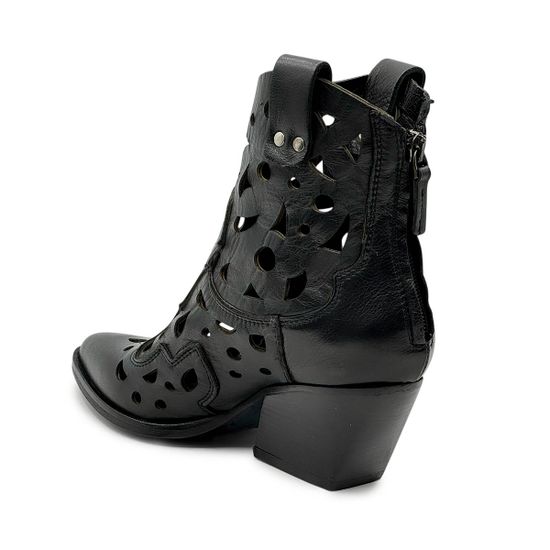 Ботинки казаки летние MIMMU черные кожаные - фото 3, M702M49 MIM NERO