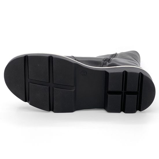 Ботинки Cover черно-белые кожаные МЕХ - фото 4, 